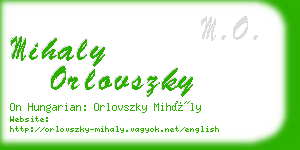 mihaly orlovszky business card